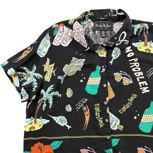 100% Linen Nicole Miller Vacay Shirt XL